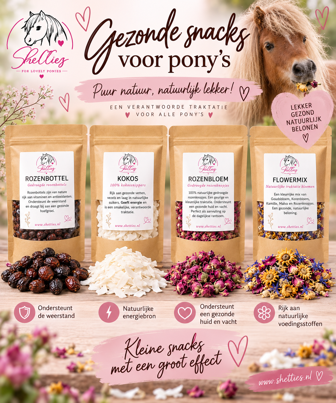 Natuurlijke traktaties voor Shetlanders & paarden | Shetties