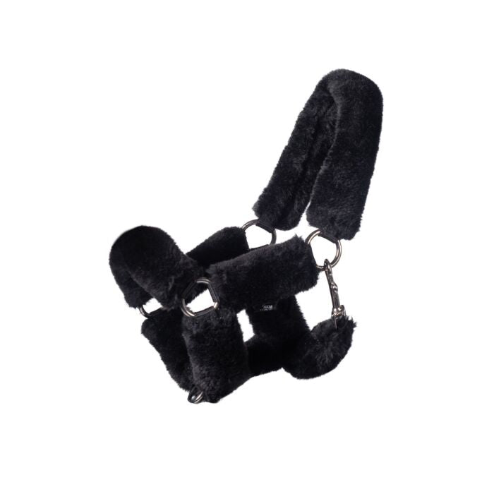 Zwart pluche Hobbyhorse Halster | Shetties