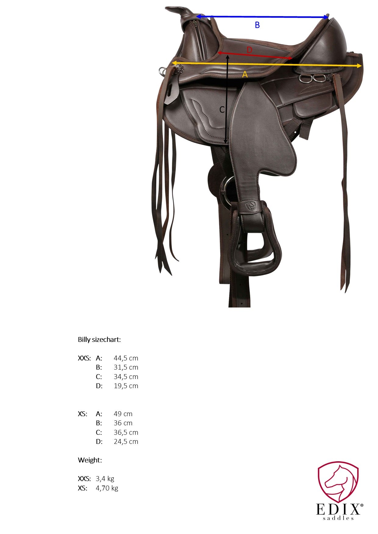 Boomloos Westernzadel  Bruin  10 inch of 12 inch