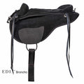 Barebackpad voor Shetlanders en mini pony’s in western stijl in maat XXS 10 inch en XS 12 inch. Zwart suède leder. 