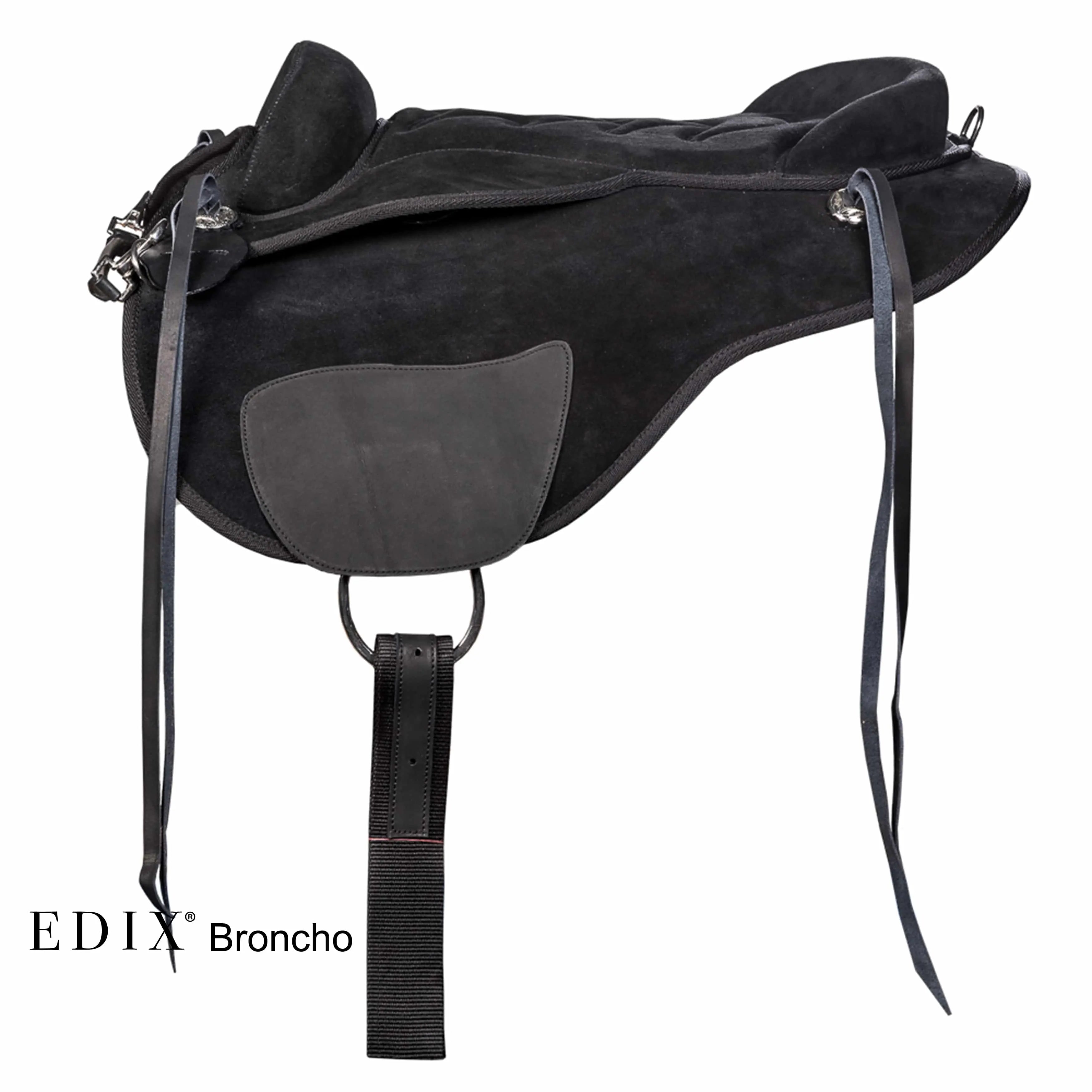 Barebackpad voor Shetlanders en mini pony’s in western stijl in maat XXS 10 inch en XS 12 inch. Zwart suède leder. 