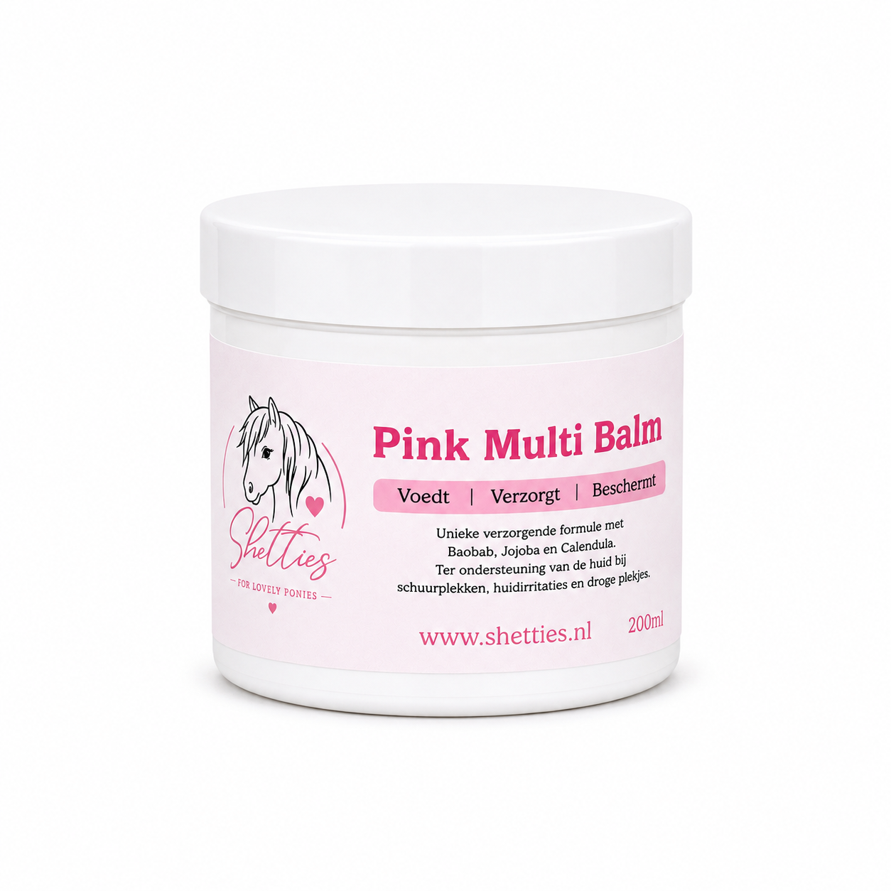 Shetties Pink Multi Balm voor de verzorging van droge huid, mok,rasp en kleine wondjes bij paarden en pony's