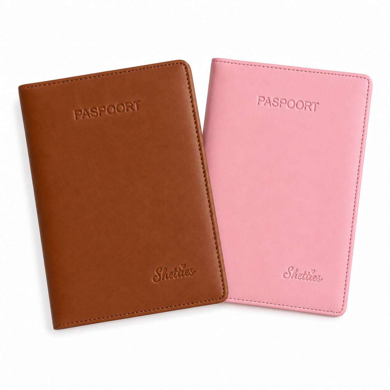 Leder pony- en paarden paspoorthoes in roze of bruin 
